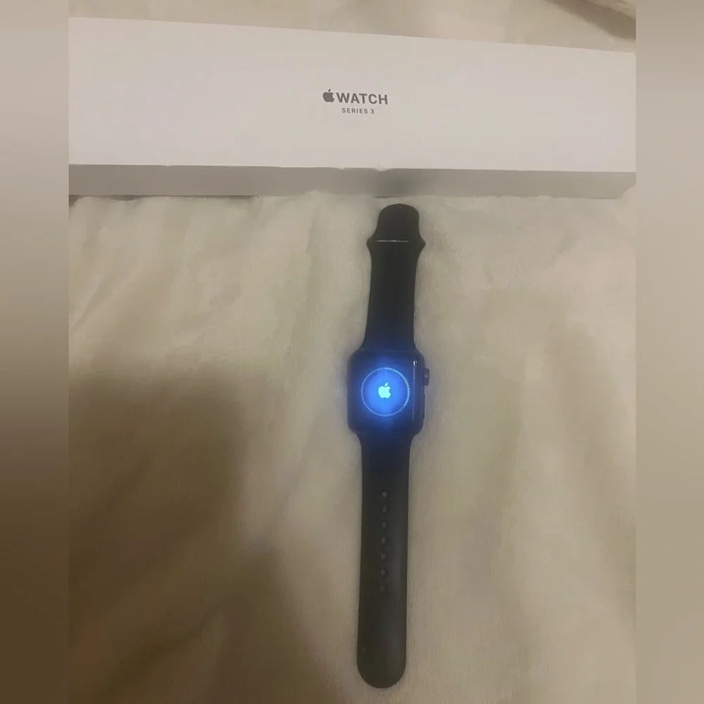 Apple Watch Series 3 38mm Smart watch w/Space Gray Aluminum Case & Black Band